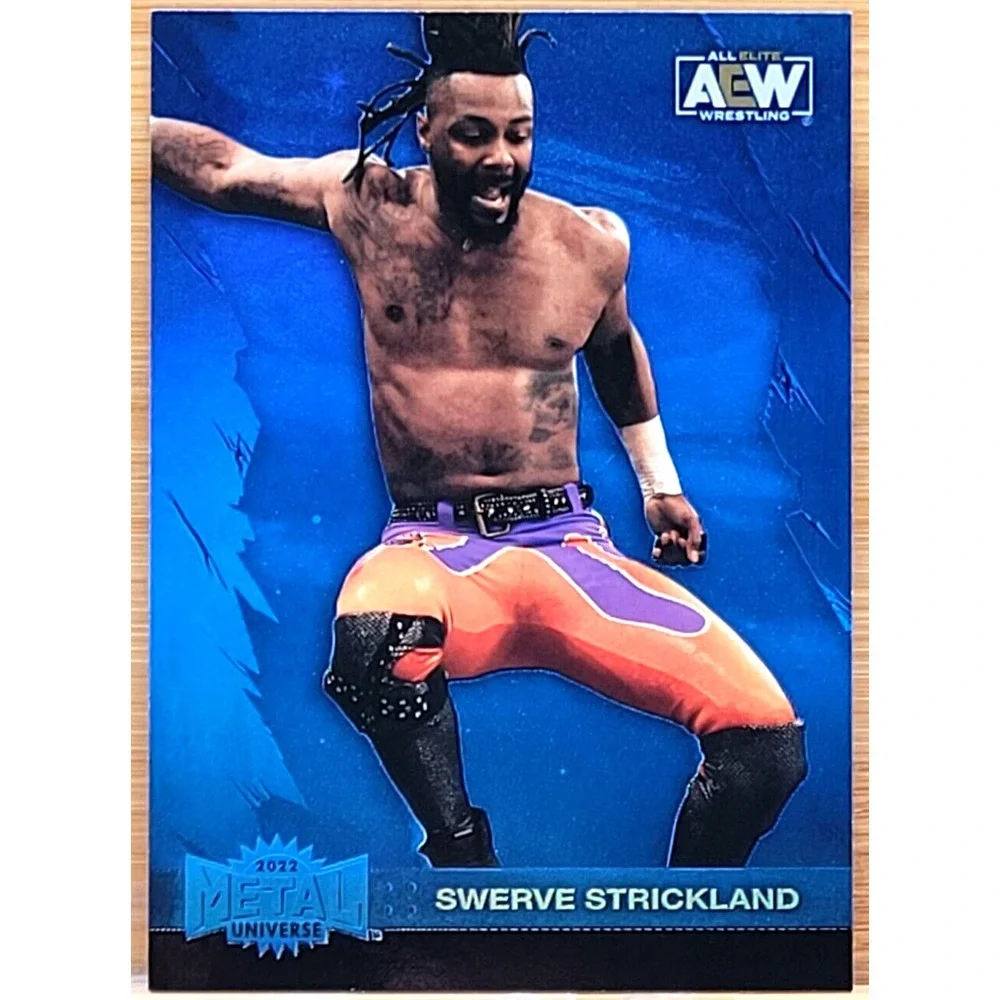 2022 UPPER DECK AEW METAL‎ UNIVERSE SWERVE STRICLAND BLUE PARALLEL
